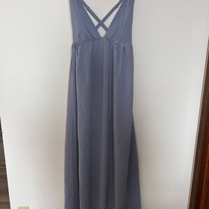 Promesa Baby Blue Cross-Back Maxi Dress